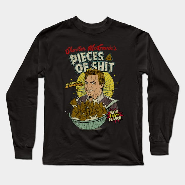 Shooter McGavin's Pieces of Shit for Breakfast Cereal Fresh Design Long Sleeve T-Shirt by driveclassics.workshop